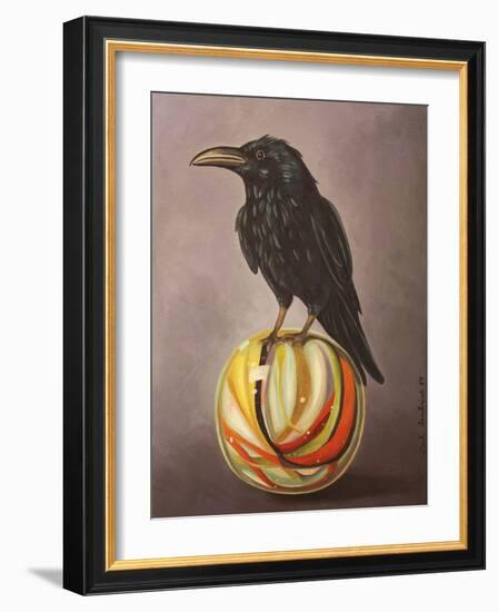 Crow on a Marble-Leah Saulnier-Framed Giclee Print