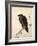 Crow Resting on Wood Trunk-Kyosai Kawanabe-Framed Giclee Print