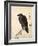 Crow Resting on Wood Trunk-Kyosai Kawanabe-Framed Giclee Print