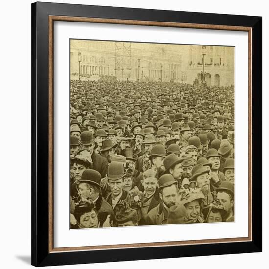 Crowd at the Opening of the Columbian Exhibition, Chicago, Illinois, USA, 1893-BW Kilburn-Framed Photographic Print