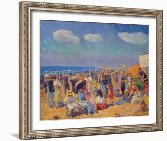 Crowd at the Seashore-William James Glackens-Framed Giclee Print