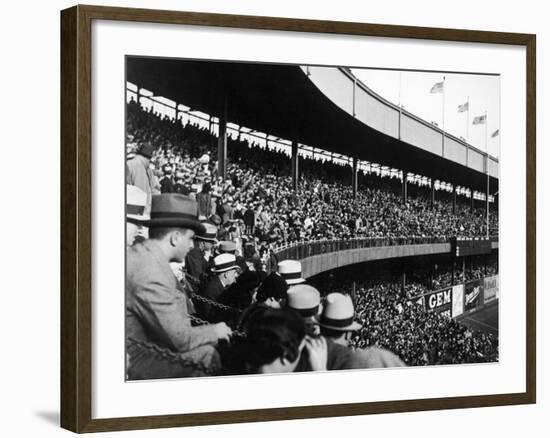 Crowd Attending a New York Yankee Baseball Game at Yankee Stadium-null-Framed Photographic Print