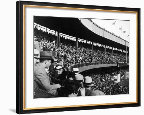 Crowd Attending a New York Yankee Baseball Game at Yankee Stadium-null-Framed Photographic Print