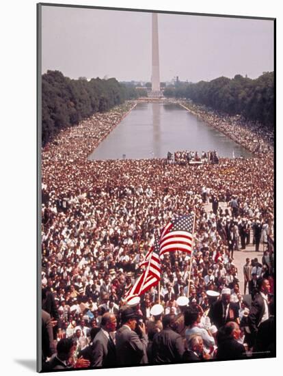 Crowd Gathered on Washington Monument Mall for March on Wash. for Jobs and Freedom-Paul Schutzer-Mounted Photographic Print