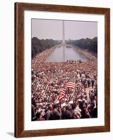 Crowd Gathered on Washington Monument Mall for March on Wash. for Jobs and Freedom-Paul Schutzer-Framed Photographic Print