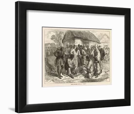 Crowd Gathers to Watch Two People Play the West African Game of Wharri-null-Framed Art Print