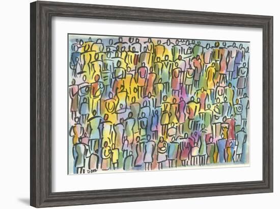 Crowd in Color-Diana Ong-Framed Giclee Print