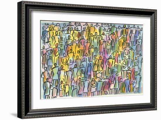 Crowd in Color-Diana Ong-Framed Giclee Print