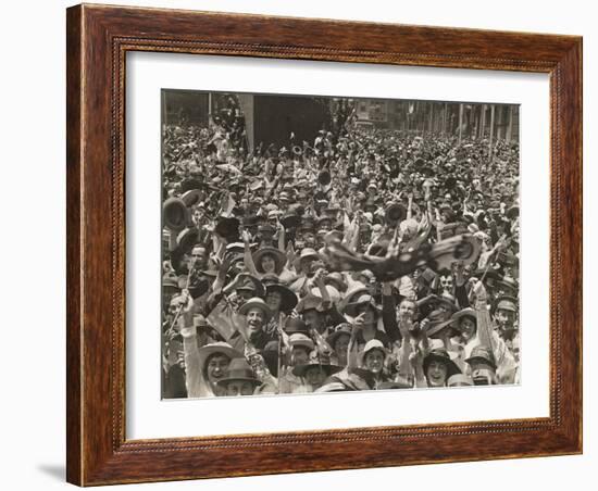 Crowd in Martin Place-null-Framed Giclee Print