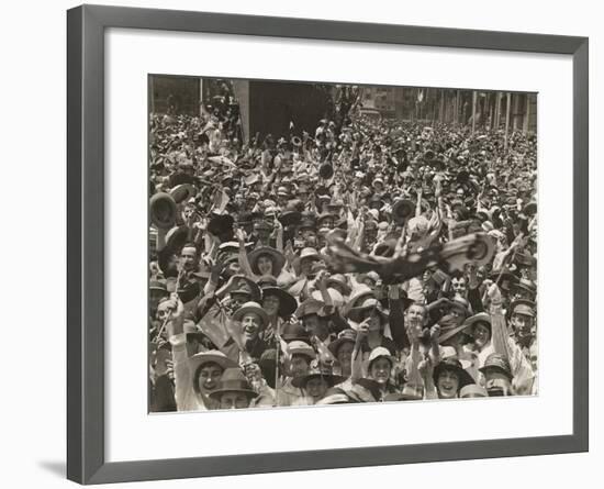 Crowd in Martin Place-null-Framed Giclee Print