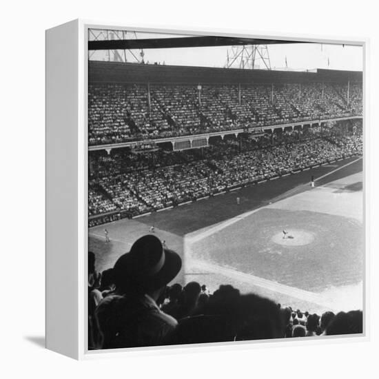 Crowd of Baseball Fans Attending Game at Ebbets Field-Ed Clark-Framed Premier Image Canvas