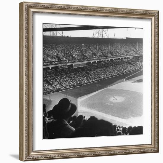 Crowd of Baseball Fans Attending Game at Ebbets Field-Ed Clark-Framed Photographic Print