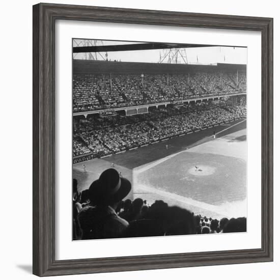 Crowd of Baseball Fans Attending Game at Ebbets Field-Ed Clark-Framed Photographic Print