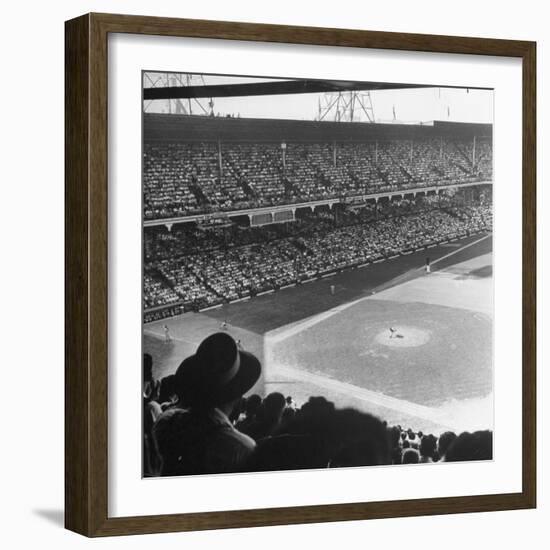 Crowd of Baseball Fans Attending Game at Ebbets Field-Ed Clark-Framed Photographic Print