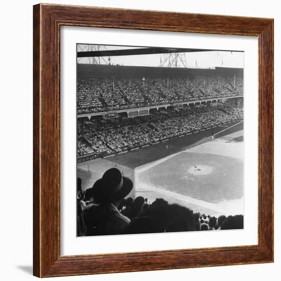 Crowd of Baseball Fans Attending Game at Ebbets Field-Ed Clark-Framed Photographic Print