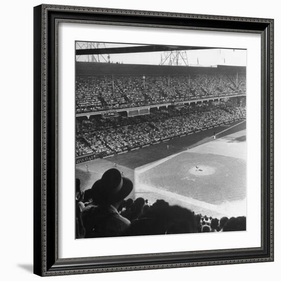 Crowd of Baseball Fans Attending Game at Ebbets Field-Ed Clark-Framed Photographic Print