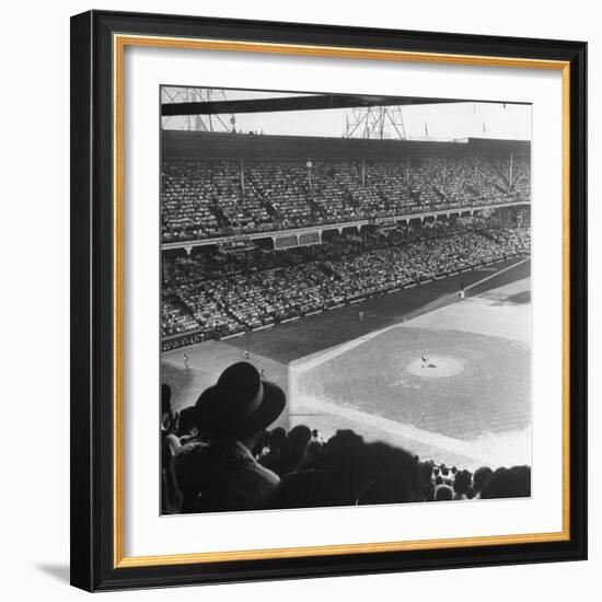 Crowd of Baseball Fans Attending Game at Ebbets Field-Ed Clark-Framed Photographic Print