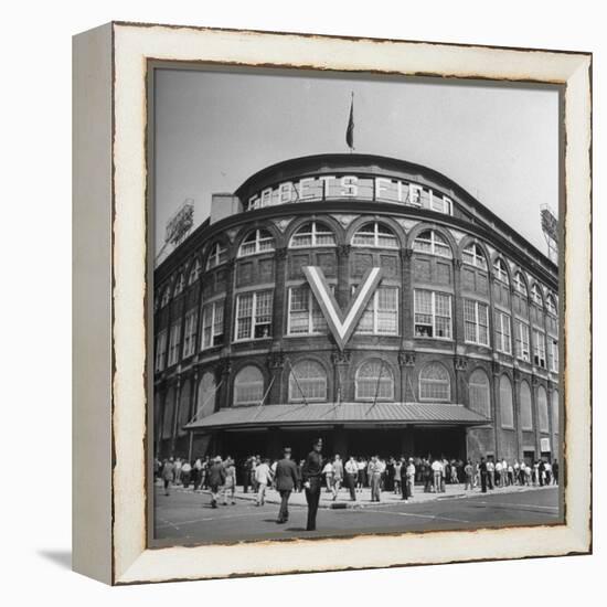 Crowd of Baseball Fans Lining Up to See Game at Ebbets Field-Ed Clark-Framed Premier Image Canvas