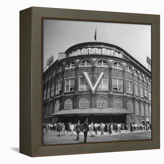 Crowd of Baseball Fans Lining Up to See Game at Ebbets Field-Ed Clark-Framed Premier Image Canvas