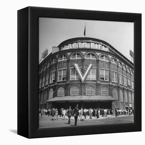 Crowd of Baseball Fans Lining Up to See Game at Ebbets Field-Ed Clark-Framed Premier Image Canvas