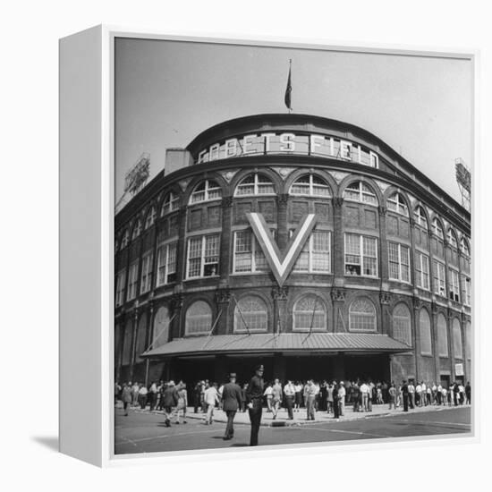 Crowd of Baseball Fans Lining Up to See Game at Ebbets Field-Ed Clark-Framed Premier Image Canvas