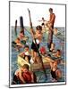 "Crowd of Boys Swimming,"July 28, 1928-Eugene Iverd-Mounted Giclee Print