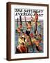 "Crowd of Boys Swimming," Saturday Evening Post Cover, July 28, 1928-Eugene Iverd-Framed Giclee Print