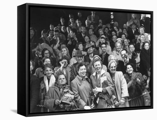 Crowd of Fans Watching Celebrities Arrive for the 26th Academy Awards at the RKO Pantages Theater-George Silk-Framed Premier Image Canvas