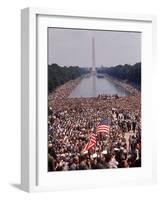 Crowd of over 200,000 Gathered Where Martin Luther King Delivered "I Have a Dream" Speech-Paul Schutzer-Framed Photographic Print