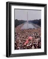 Crowd of over 200,000 Gathered Where Martin Luther King Delivered "I Have a Dream" Speech-Paul Schutzer-Framed Photographic Print