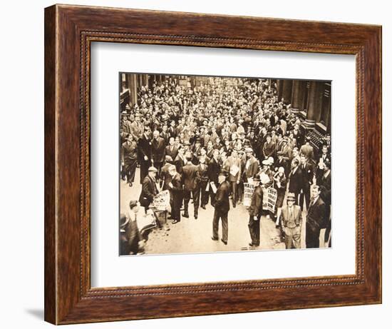 Crowd outside London Stock Exchange after fall of the Hatry Group, 1929-Unknown-Framed Photographic Print