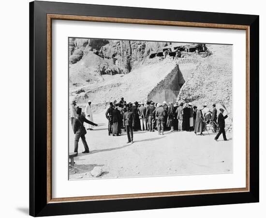 Crowd outside Tutankhamun's tomb, Valley of the Kings, Egypt, 1922-Harry Burton-Framed Photographic Print