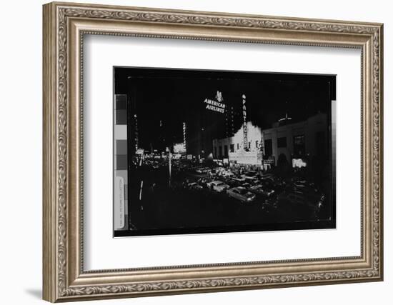 Crowd Ready to Greet Celebrities Arriving for the 30th Annual Academy Awards, RKO Pantages Theater-Ralph Crane-Framed Photographic Print