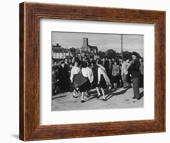 Crowd Watching Girls Performing Traditional Irish Dancing at Killybegs County Donegal Ireland-null-Framed Photographic Print