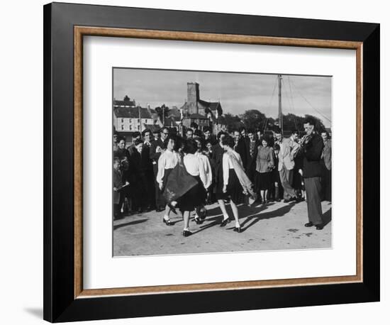 Crowd Watching Girls Performing Traditional Irish Dancing at Killybegs County Donegal Ireland-null-Framed Photographic Print