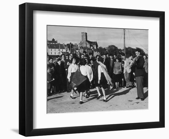 Crowd Watching Girls Performing Traditional Irish Dancing at Killybegs County Donegal Ireland-null-Framed Photographic Print