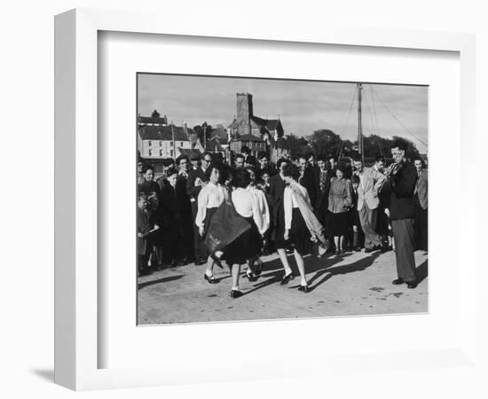 Crowd Watching Girls Performing Traditional Irish Dancing at Killybegs County Donegal Ireland-null-Framed Photographic Print