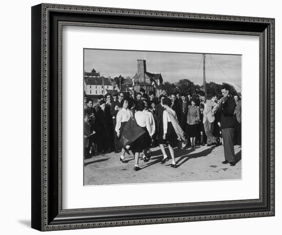 Crowd Watching Girls Performing Traditional Irish Dancing at Killybegs County Donegal Ireland-null-Framed Photographic Print