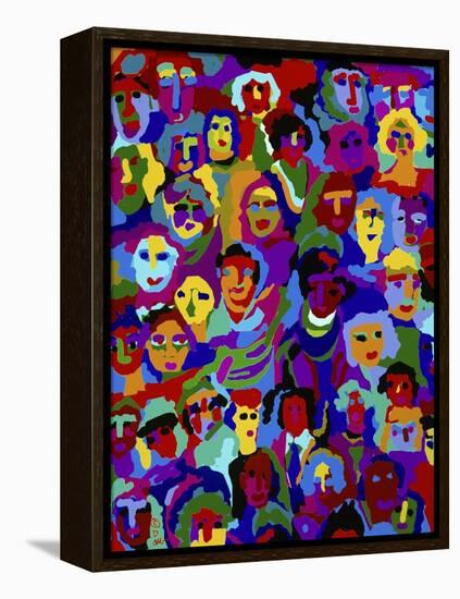 Crowd XVI-Diana Ong-Framed Premier Image Canvas