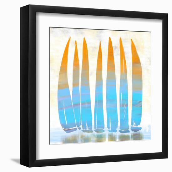 Crowded Harbor-Dan Meneely-Framed Art Print