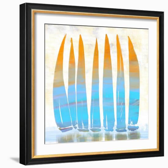 Crowded Harbor-Dan Meneely-Framed Art Print