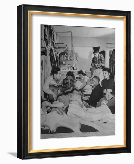 Crowded Living Quarters of Japanese American Family Interned in a Relocation Camp-Hansel Mieth-Framed Photographic Print