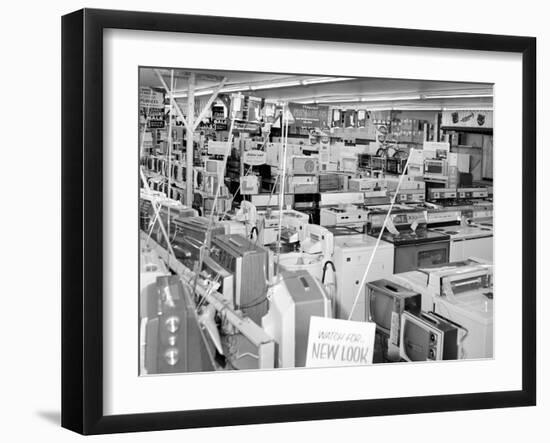 Crowded Selling Floor of Appliance Store in Chicago, Ca. 1965.-Kirn Vintage Stock-Framed Photographic Print