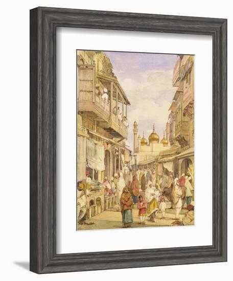 Crowded Street Scene in Lahore, India-William Carpenter-Framed Giclee Print