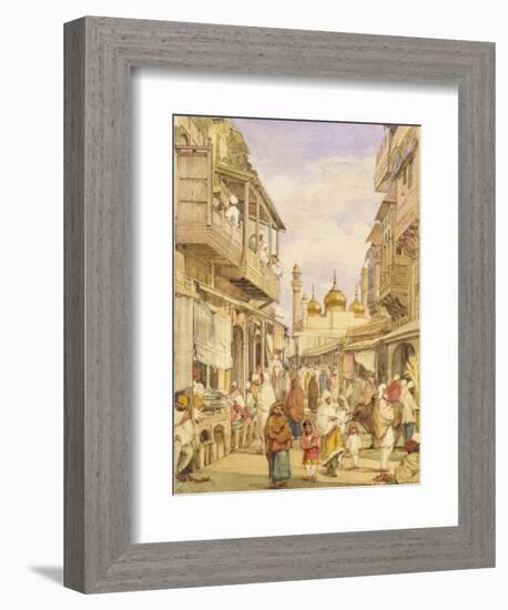 Crowded Street Scene in Lahore, India-William Carpenter-Framed Giclee Print