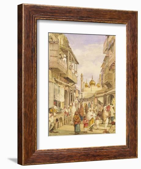 Crowded Street Scene in Lahore, India-William Carpenter-Framed Giclee Print