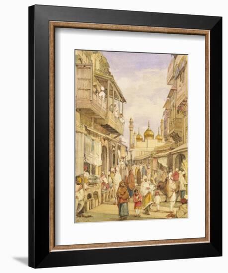 Crowded Street Scene in Lahore, India-William Carpenter-Framed Giclee Print