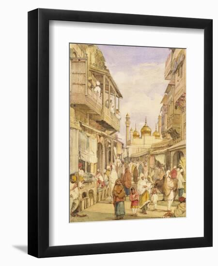 Crowded Street Scene in Lahore, India-William Carpenter-Framed Giclee Print