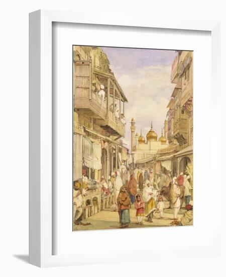 Crowded Street Scene in Lahore, India-William Carpenter-Framed Giclee Print