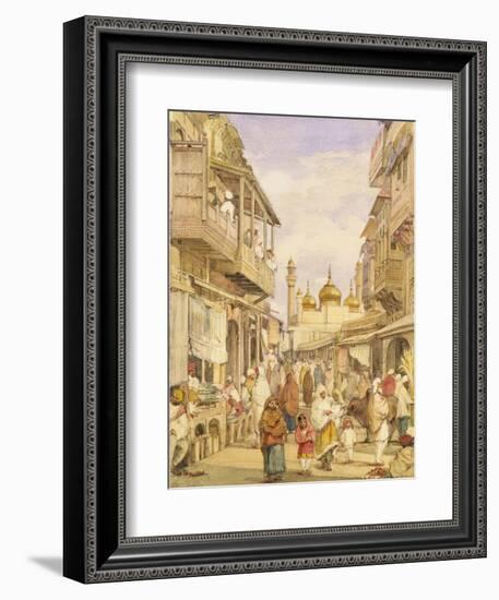 Crowded Street Scene in Lahore, India-William Carpenter-Framed Giclee Print